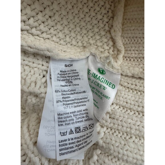 J.Crew Women's Ivory Diagonal Cableknit Cotton Fisherman Sweater Size‎ Small - Picture 6 of 7
